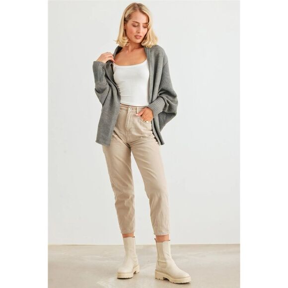 BUY NOW SALE | Very J Grey Batwing Heather Grey knit Cardigan - Picture 3 of 10